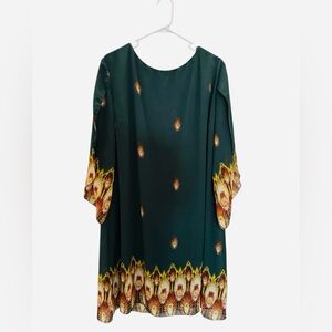 Grace Karin 3XL NWT Loose Chiffon Dress Elegant Evening Dress Green Peacock